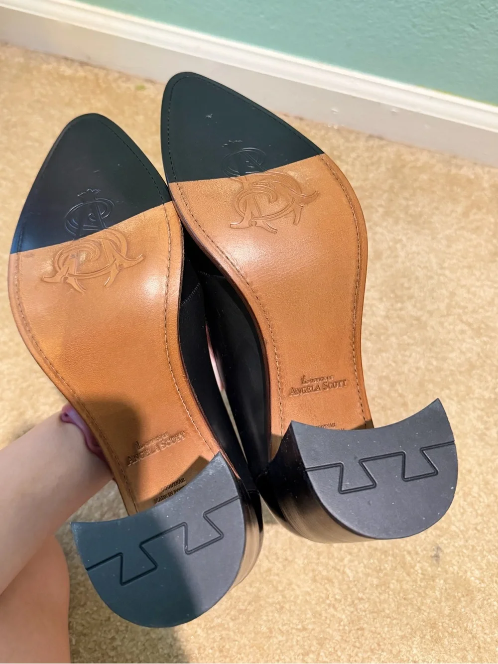 The Office of Angela Scott Miss Eliza Black Leather High Heel